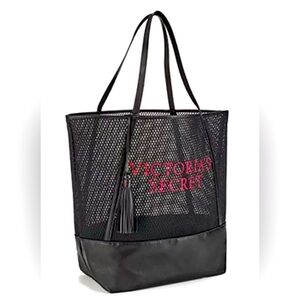 Victoria's Secret Black Mesh Tote Bag